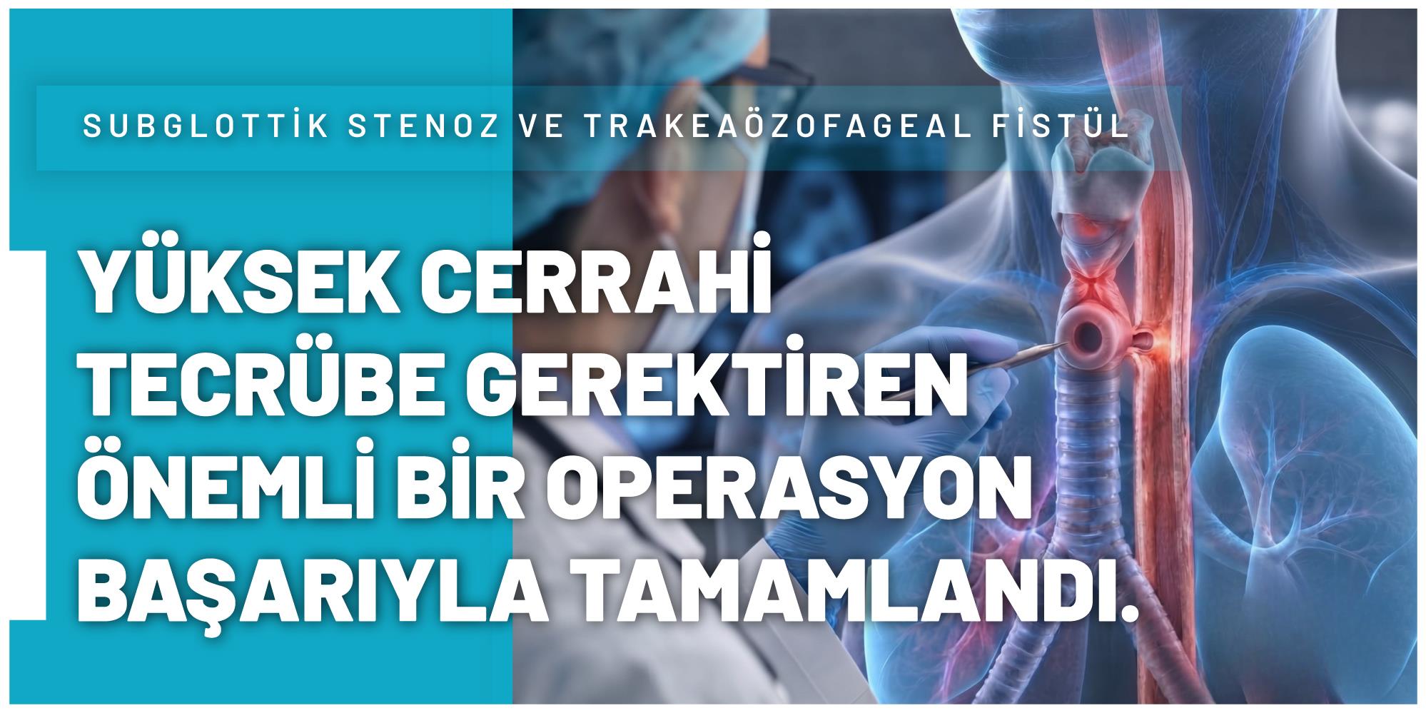 Hastanemiz, Göğüs Cerrahisi Kliniği bünyesinde, Türkiye genelinde yalnızca sayılı merkezde gerçekleştirilebilen nadir ve yüksek cerrahi tecrübe gerektiren önemli bir operasyon başarıyla tamamlandı.